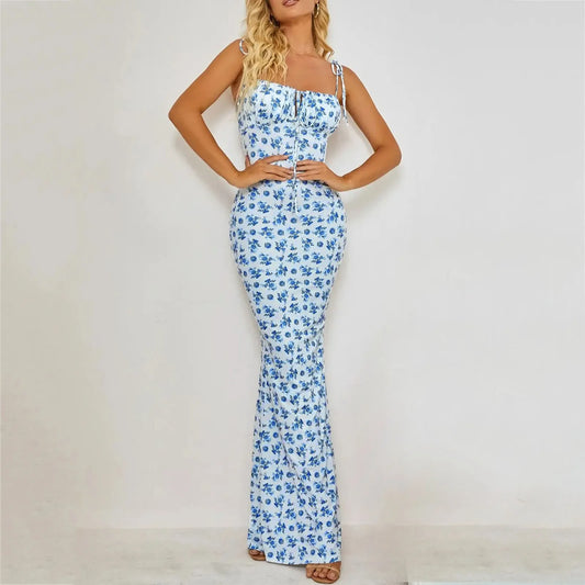 Retro Floral Maxi Dress
