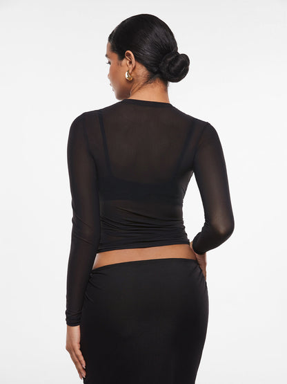 Veil™ Mesh Sheer Long Sleeve Top