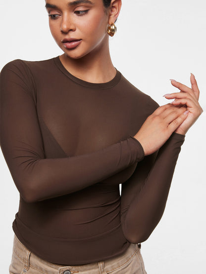 Veil™ Mesh Sheer Long Sleeve Top