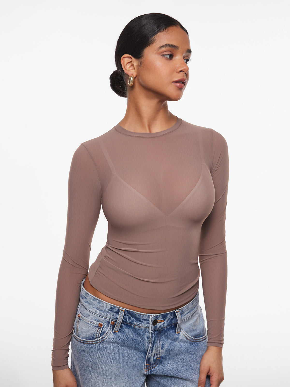 Veil™ Mesh Sheer Long Sleeve Top