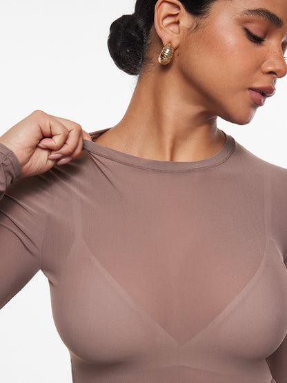 Veil™ Mesh Sheer Long Sleeve Top