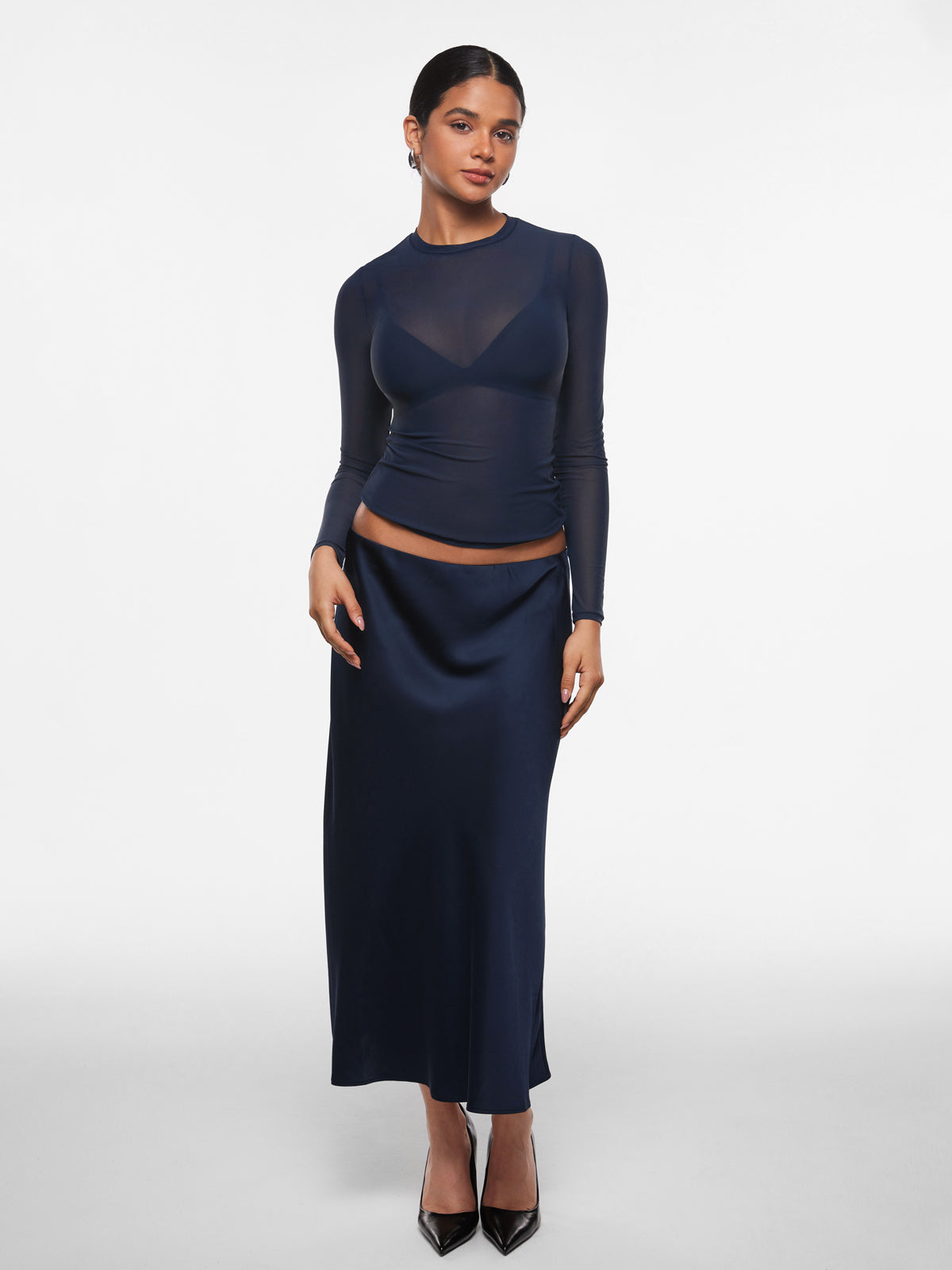 Veil™ Mesh Sheer Long Sleeve Top