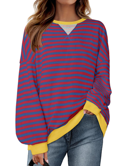 CozyCloud™ Oversized Stripe Pullover