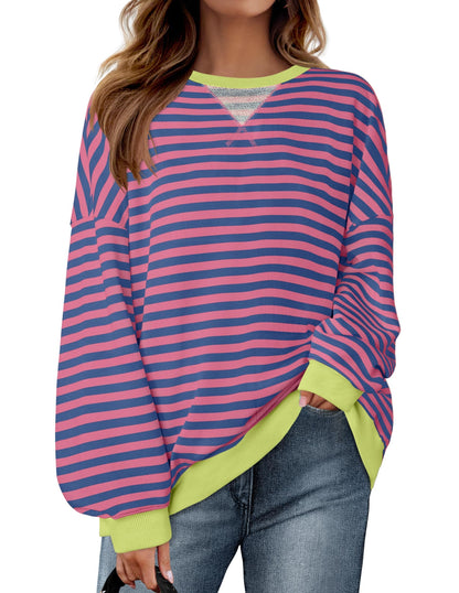 CozyCloud™ Oversized Stripe Pullover