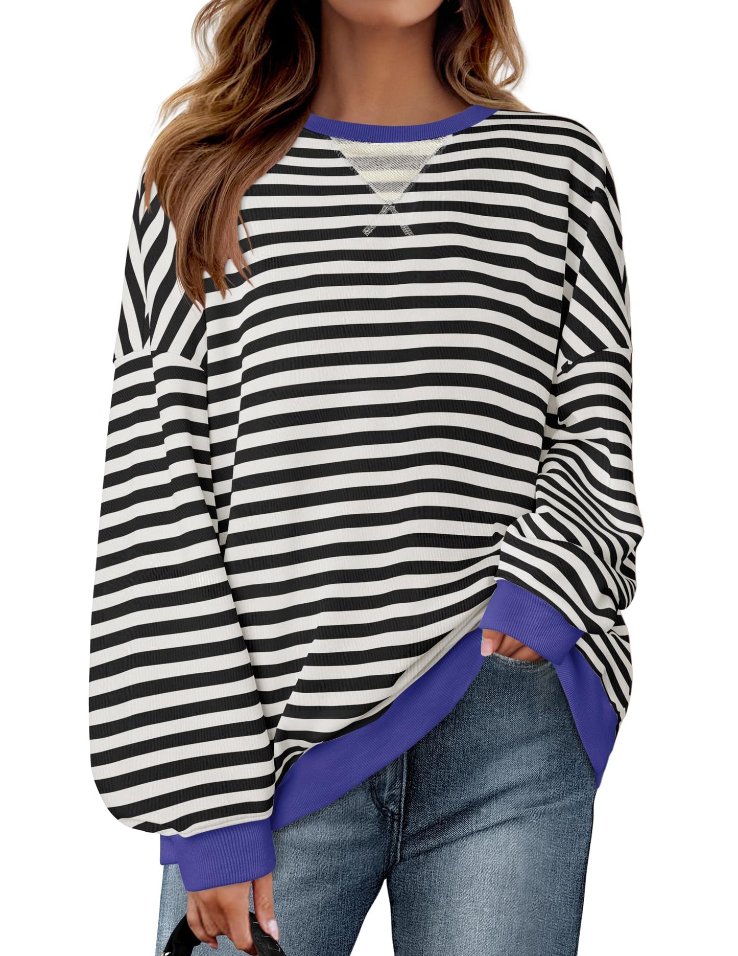 CozyCloud™ Oversized Stripe Pullover