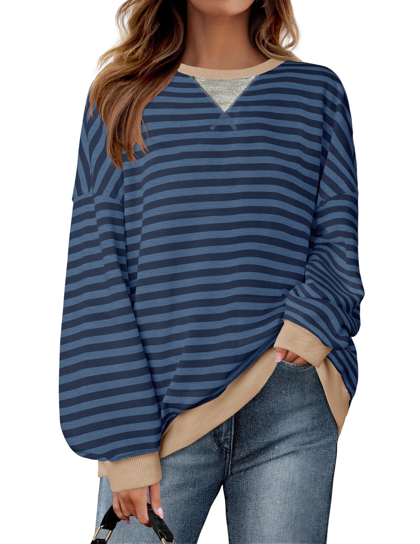 CozyCloud™ Oversized Stripe Pullover