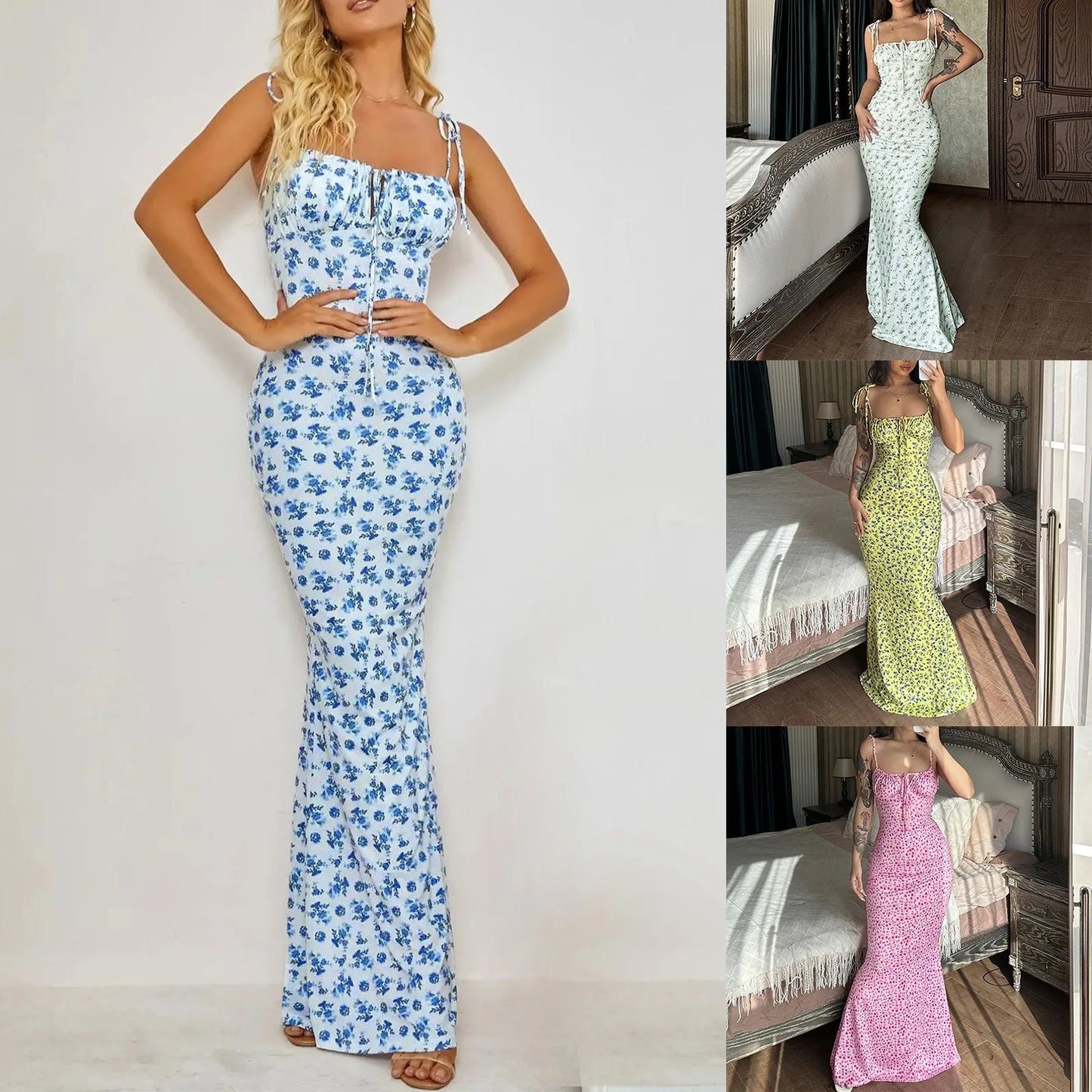 Retro Floral Maxi Dress