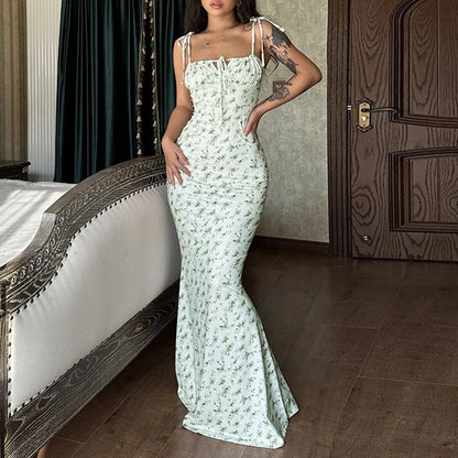 Retro Floral Maxi Dress